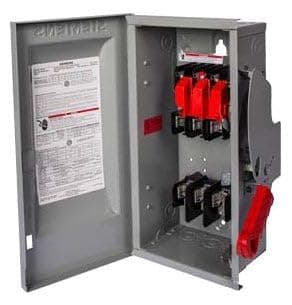 SIEMENS HF322NR - Interruptor de seguridad 60A 240V 3 fases NEMA 3R, fusible, montaje exterior, nuevo
