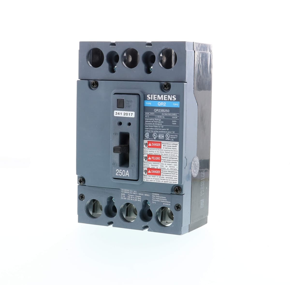 SIEMENS QR US2:QR23B250 Interruptor Termomagnético 3 Polos 250A Tipo QR, Breaker Industrial, Disyuntor, Siemens