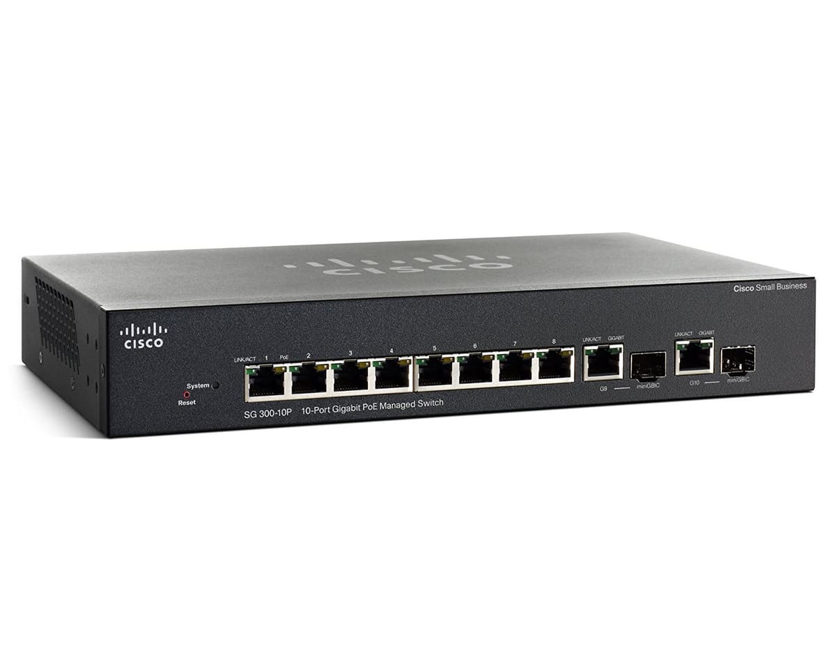 Cisco Small Business SG300-10PP Switch 10 Puertos Gigabit PoE+ Gestionado - Administrable, Montaje en Rack/Escritorio, Modelo FBA_SG300-10PP-K9-EU