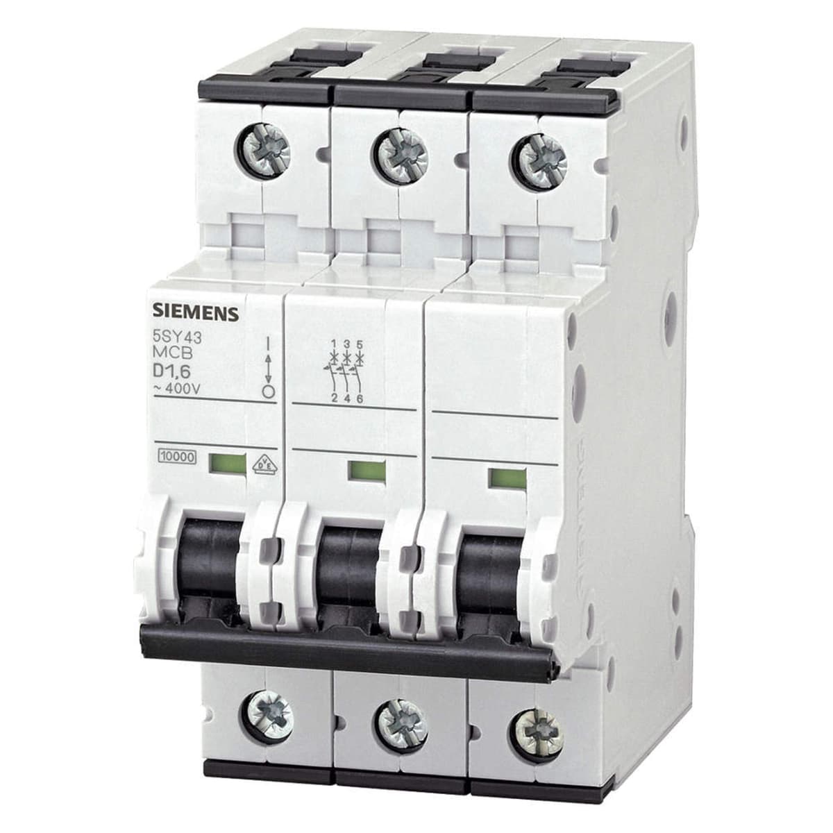SIEMENS 5SY43807 Protector Suplementario, Interruptor 3 Polos, 80A, Curva C, Aprobación UL 1077, Montaje en Riel DIN