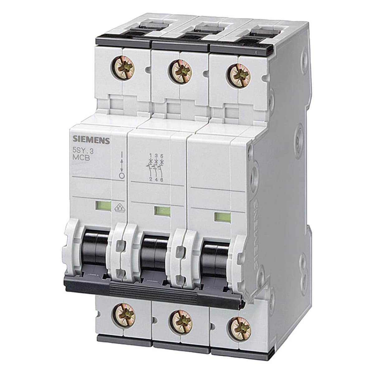 SIEMENS 5SY63637 - Interruptor suplementario 3 polos 63A, curva C, UL 1077, para riel DIN, disyuntor modular, protector de circuito, montaje en carril DIN