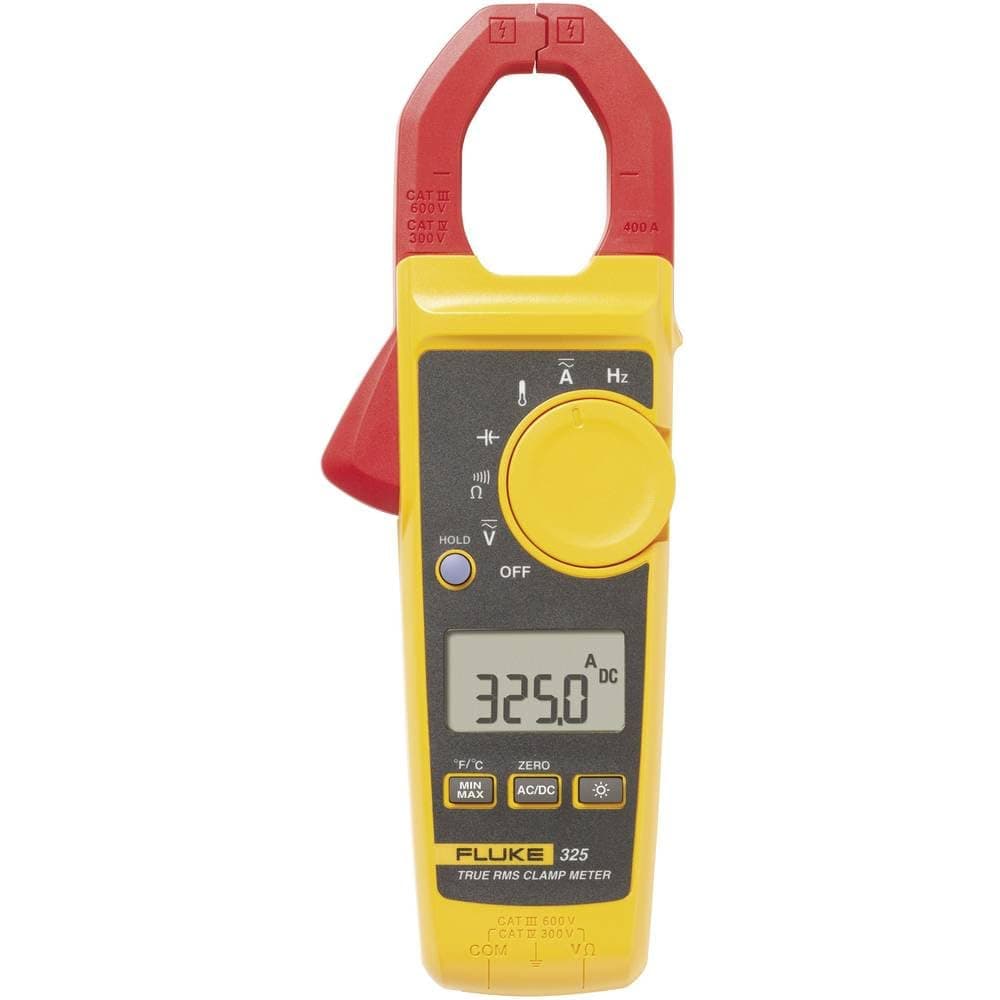 Fluke 325 Pinza Amperimétrica True RMS, Estándar, Multímetro de Gancho, Medición de Corriente CA/CC, Voltaje, Resistencia, Continuidad, Frecuencia, Temperatura, Pinza Medidora Profesional
