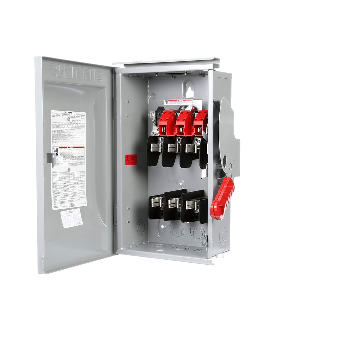Siemens HI HF362NR Interruptor de Seguridad Pesado 60A 3 Polos 600V 4 Hilos Fusible