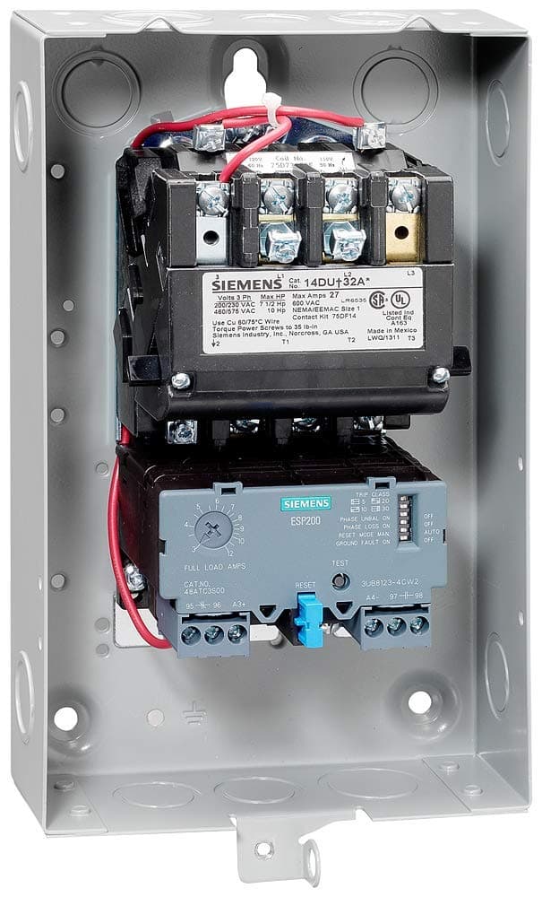 SIEMENS 14DUC32BA - Arrancador de Motor Tamaño 1, 27 A, Rango 3-12 A, NEMA 1, Fabricante Siemens