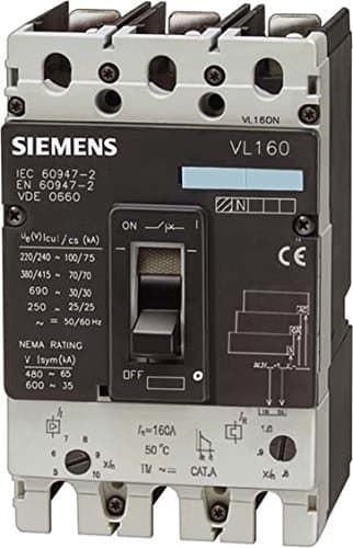 SIEMENS VL 3VL27163NF460AA0, Interruptor Automático 3P 160A IEC 100kA/415V Tipo LSIN, Breaker Trip Unit Protección Alta Capacidad 3VL27163DC330AA0