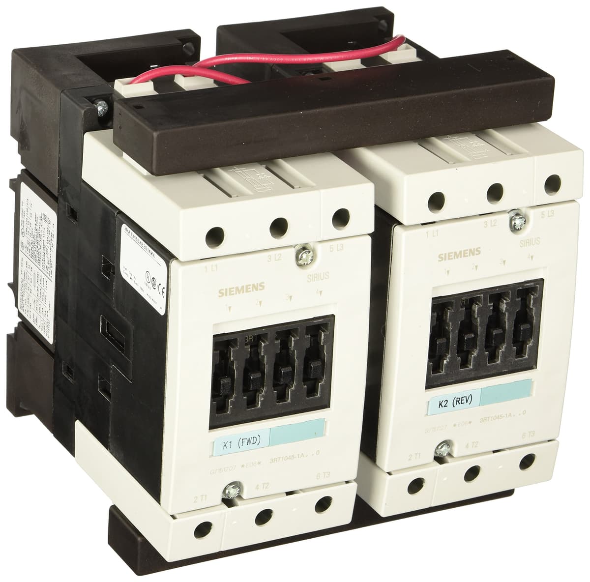 SIEMENS 3RA13 45-8XB30-1AK6 Ensamble de Contactores de Motor, totalmente cableado y probado, operación CA, tamaño S3, corriente inductiva máxima 80 A, voltaje de control 120 V 60 Hz