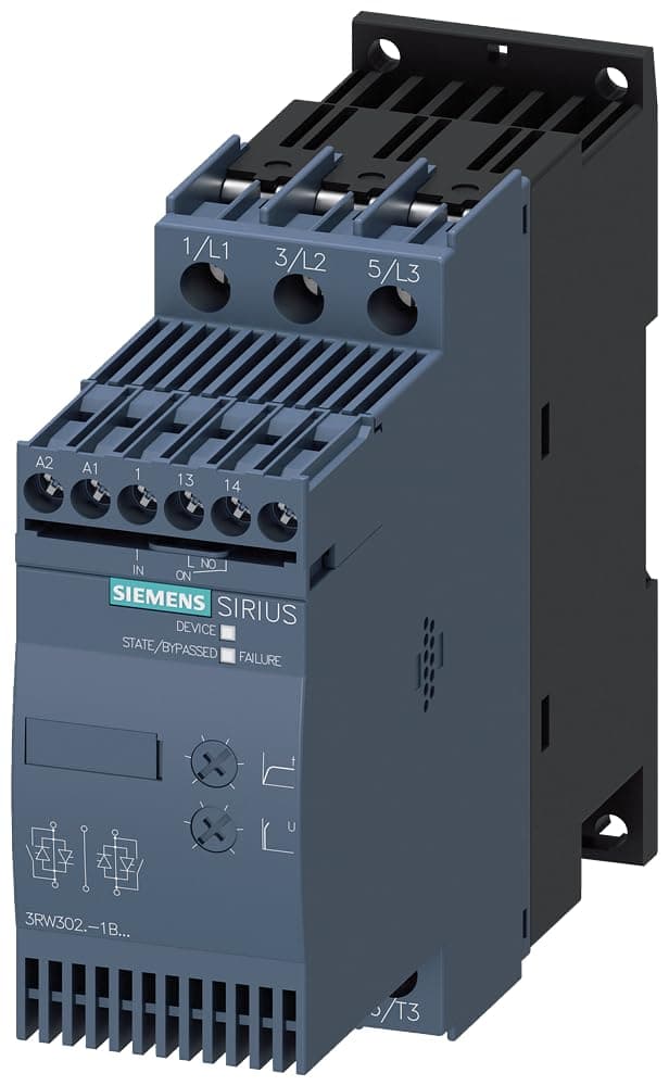 Siemens SIRIUS 3RW3026-1BB04 - Arrancador suave tamaño S0 25A 11kW 24V, conexión por tornillo, PartNumber 3RW3026-1BB04