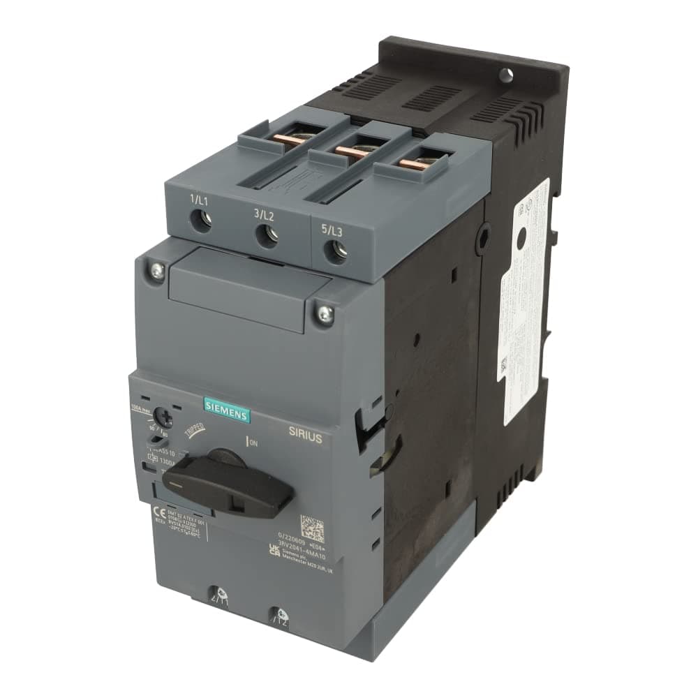 Siemens 3RV2041-4MA10 Interruptor Automático, Protección de Motor, Tamaño S3, Disparo A 80-100A, Disparo N 1300A, Conexión por Tornillo