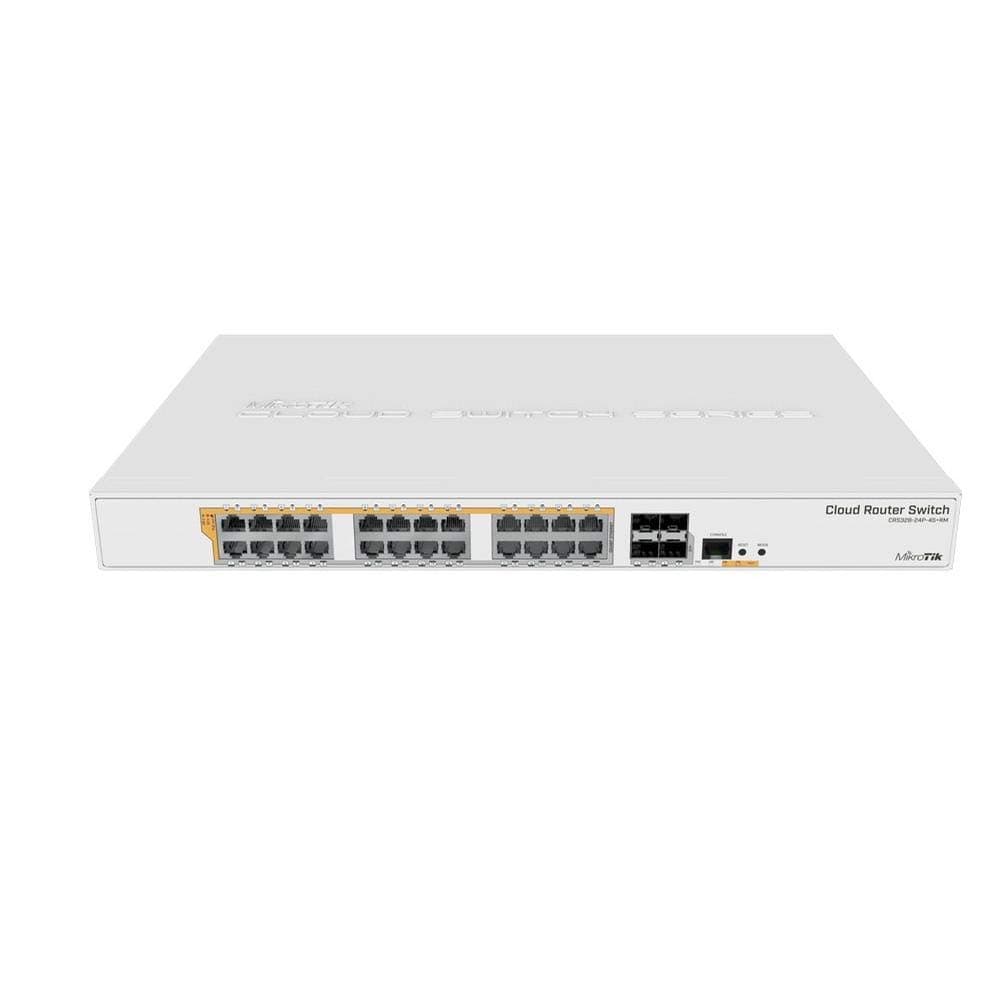 MikroTik Cloud Router Switch CRS328-24P-4S+RM Switch Gigabit 24 Puertos PoE con 4 Puertos SFP+ 10Gbps - Rack 1U