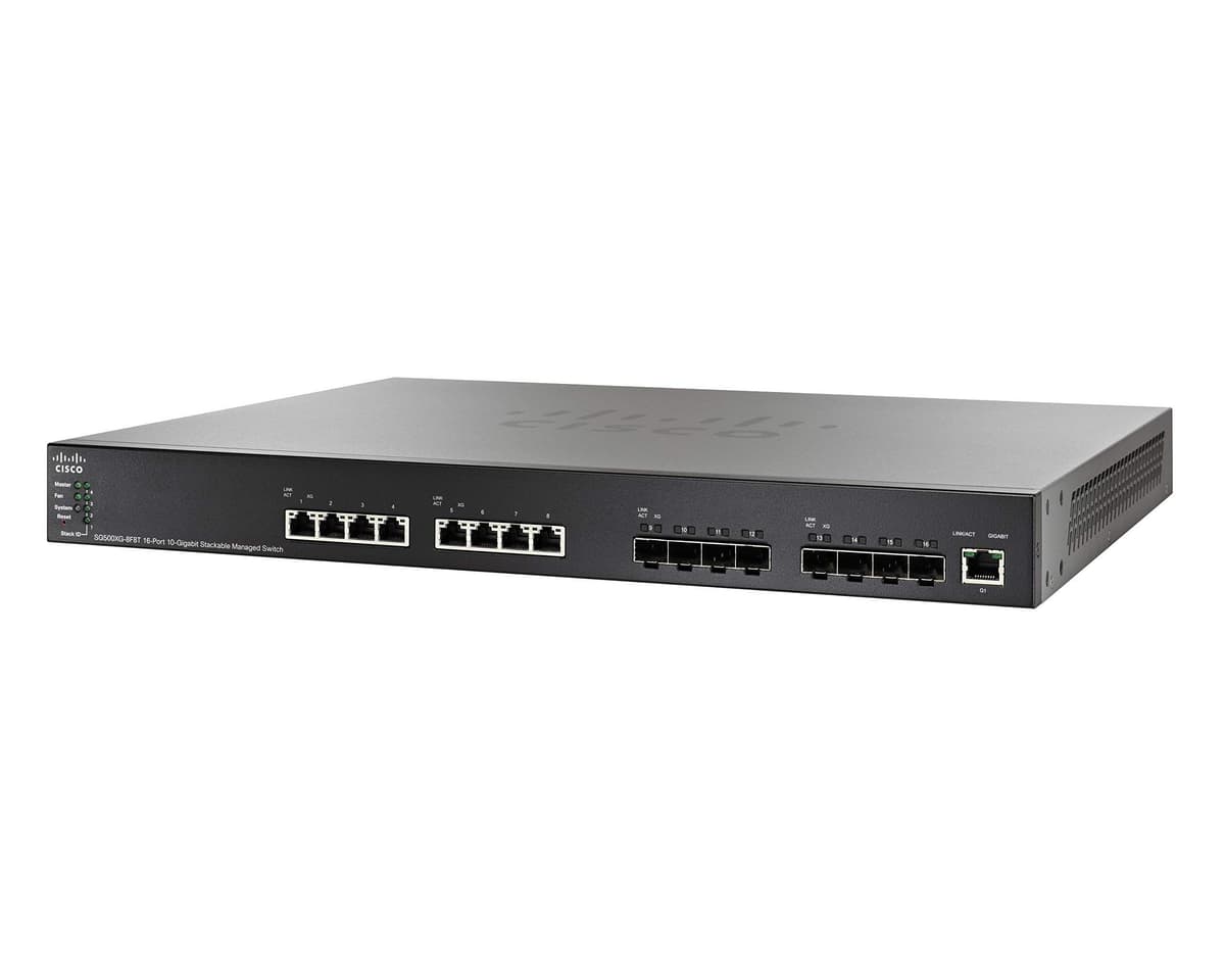 Cisco SG500XG-8F8T-K9 Switch Administrable 16 Puertos (8 SFP+ 10GbE y 8 RJ-45 10GbE) Reacondicionado Gigabit Empresarial SG500XG8F8TK9NA-cr