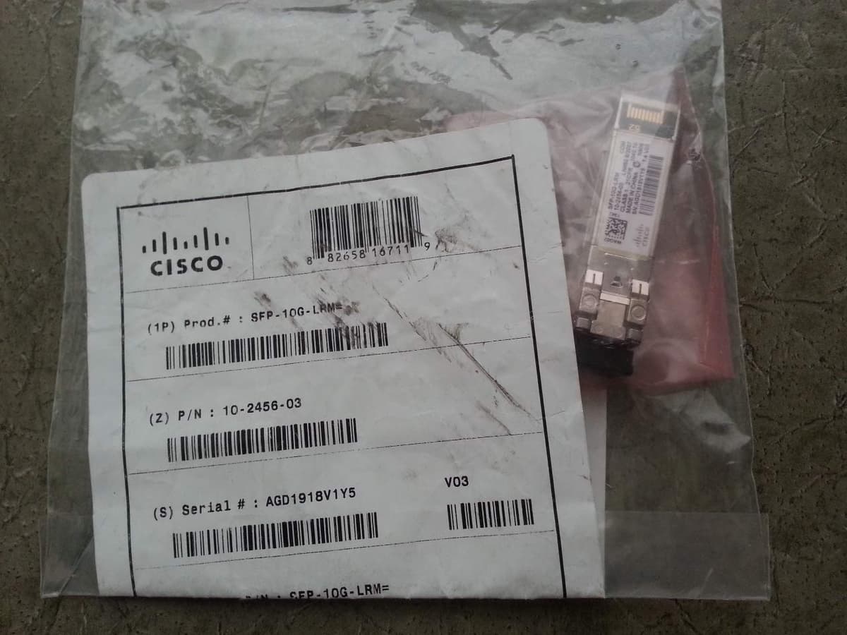 Cisco SFP-10G-LRM= Módulo SFP 10GBASE-LRM, 10GbE, LC, 1310nm, hasta 220m, compatible con Cisco