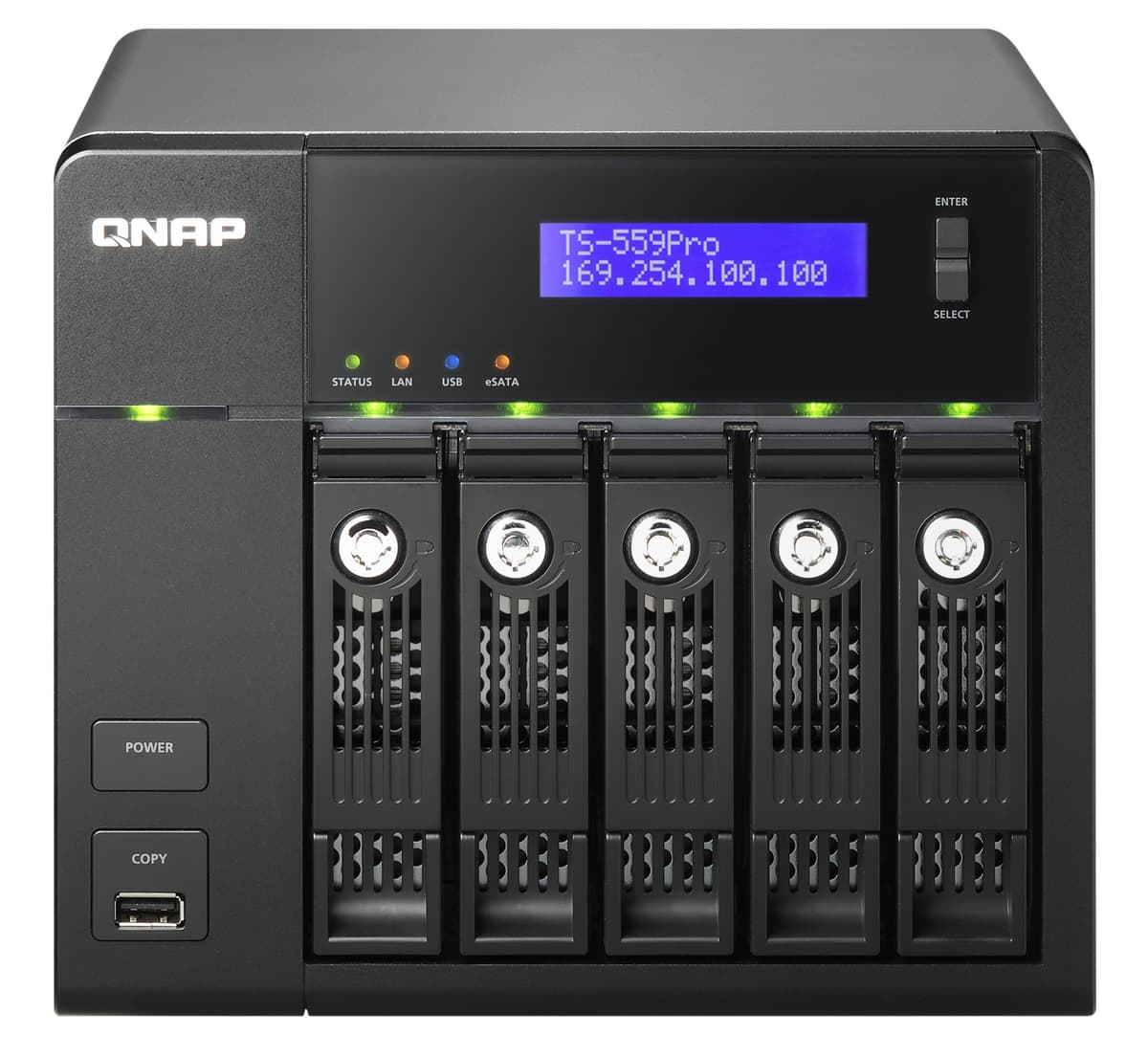 QNAP TS-559 Pro+ NAS 5 bahías servidor de almacenamiento en red Intel Atom RAID Hot-Swap SMB SOHO Backup iSCSI