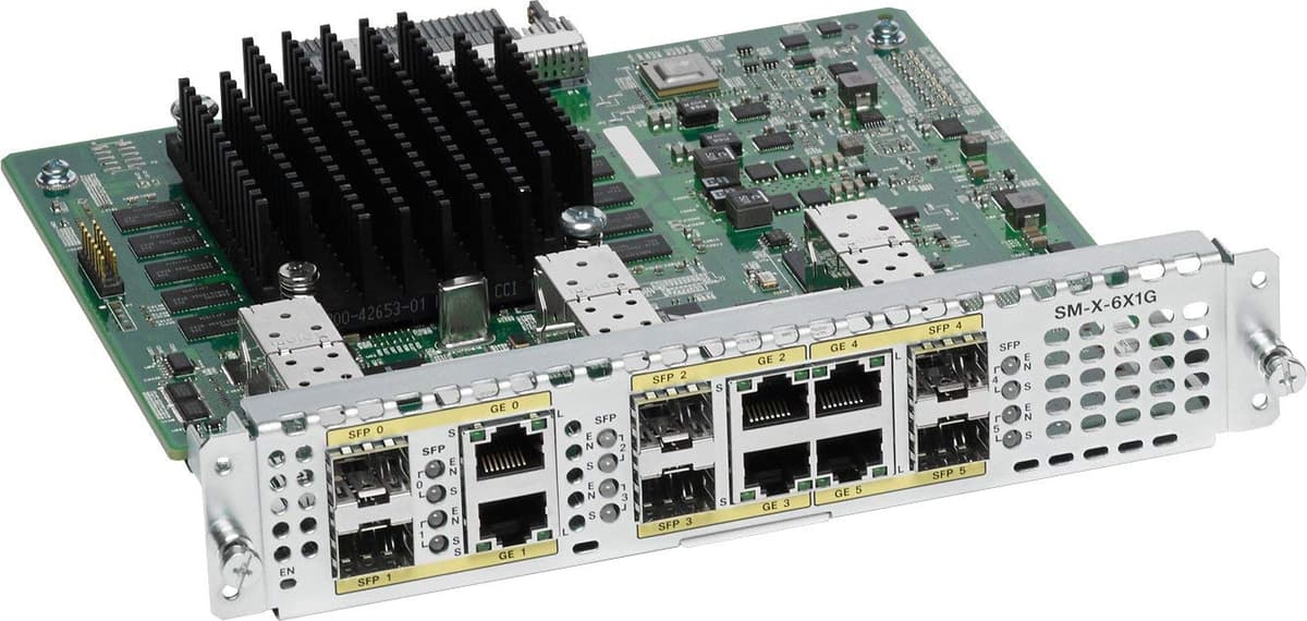 Cisco SM-X-6X1G Módulo ISR44 6 Puertos SFP Gigabit Ethernet Modo Dual GE/SF (Reacondicionado)