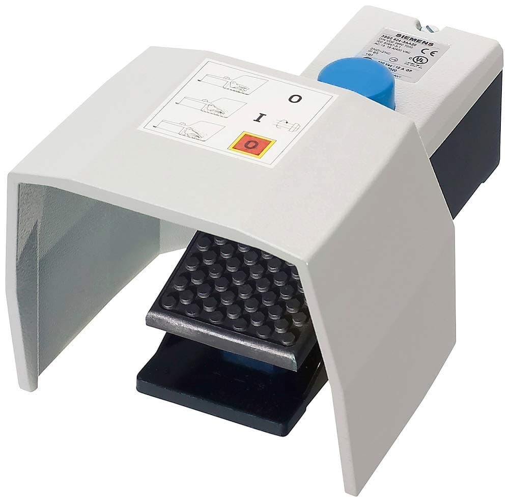 Siemens 3SE29243AA20 Pedal de pie de seguridad, 2NO+2NC, un pedal con cubierta, NO cierra momentáneo, NC abre con enclavamiento, carcasa metálica IP65