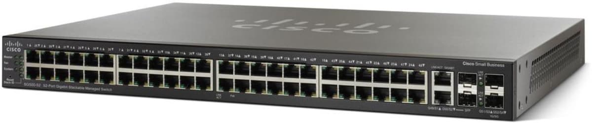 Cisco Small Business SG500-52MP - Switch Administrable PoE+ - 48x 10/100/1000 (PoE+) + 2x Combo Gigabit SFP + 2x SFP - Escritorio - Reacondicionado SG500-52MP-K9-G5-cr