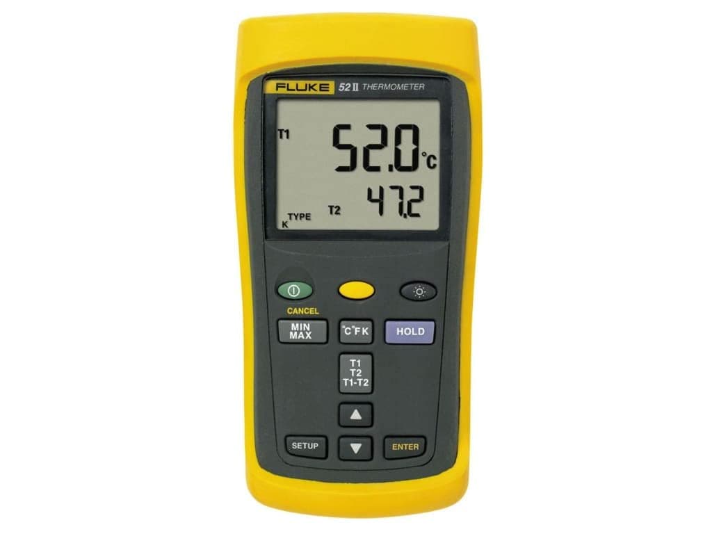 Fluke 52-2 CAL - Termómetro Digital de Doble Sonda, Calibración Trazable NIST con Datos, Alta Precisión, Industrial