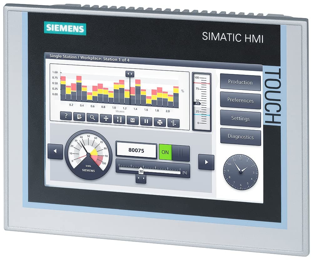 SIEMENS SIMATIC HMI ST801 6AV2124-0GC01-0AX0 Panel Operador Pantalla Táctil HMI 7" PLC Interfaz Industrial Touch Human Machine Interface