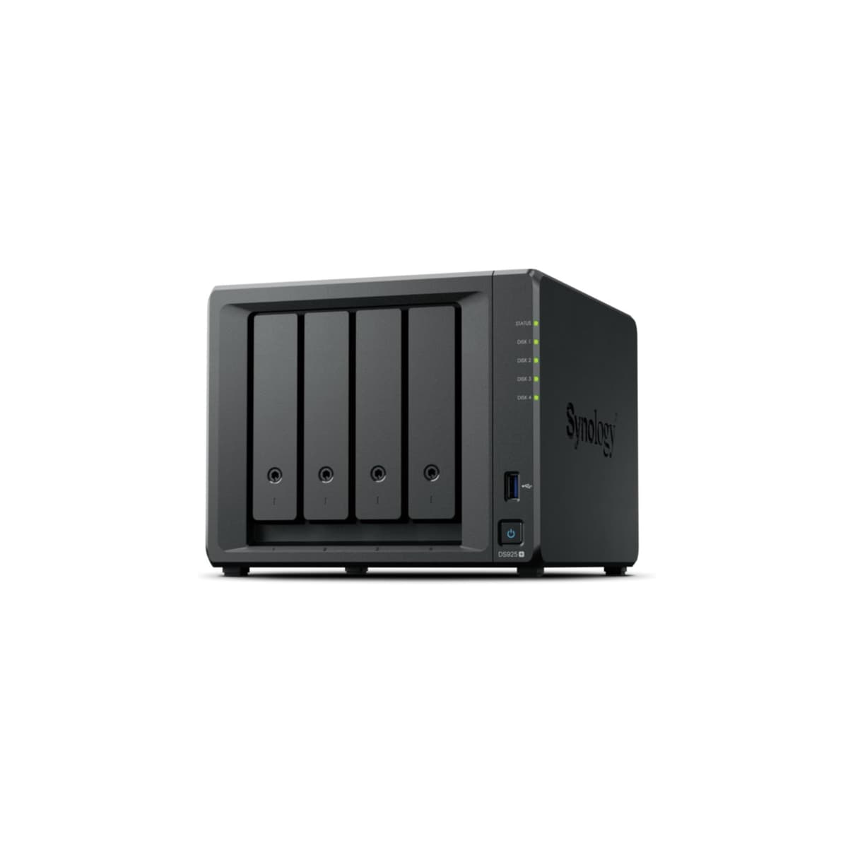 Synology DiskStation DS925+ NAS 4 bahías (expandible a 9), AMD Ryzen V1500B, 4GB RAM, servidor NAS para almacenamiento en red, RAID, multimedia y backup