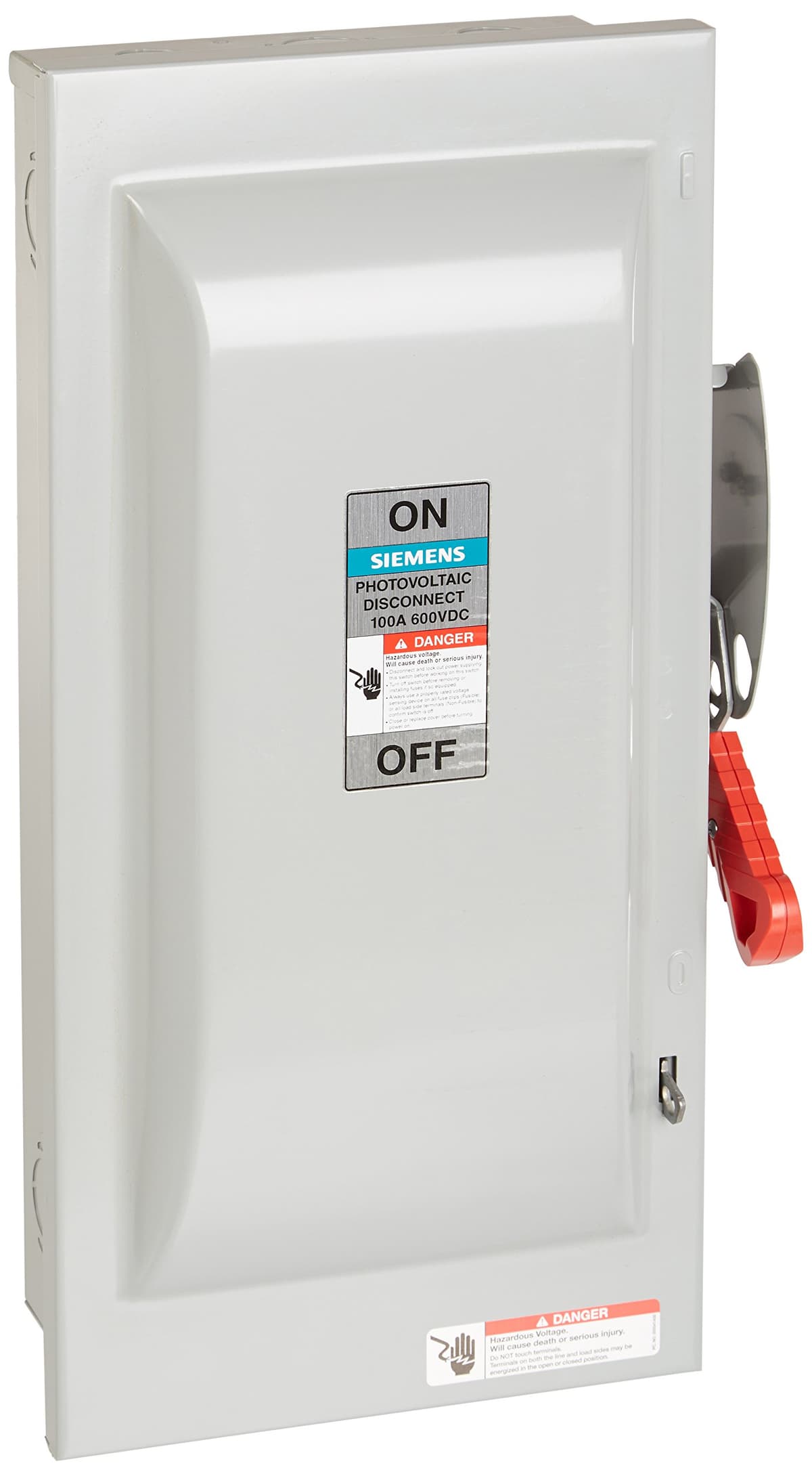 Siemens HI HF363PVPG Interruptor Seccionador Fusible Pesado 100A 3 Polos 600V DC PV Tipo 1 con Tierra P Ground Switch