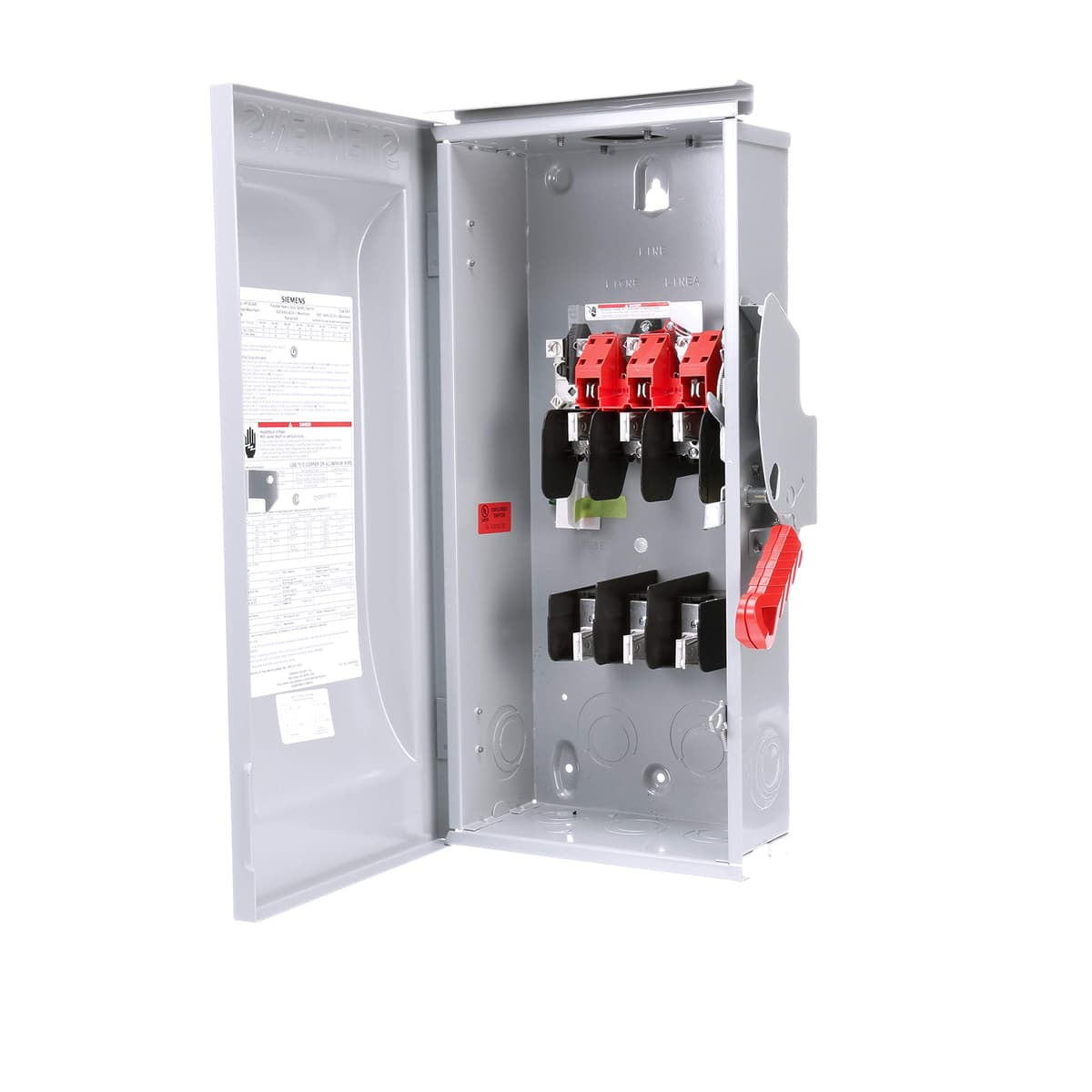 SIEMENS HI HF363NR Interruptor de Seguridad Fusible Heavy Duty 100A 3 Polos 600V 4 Hilos
