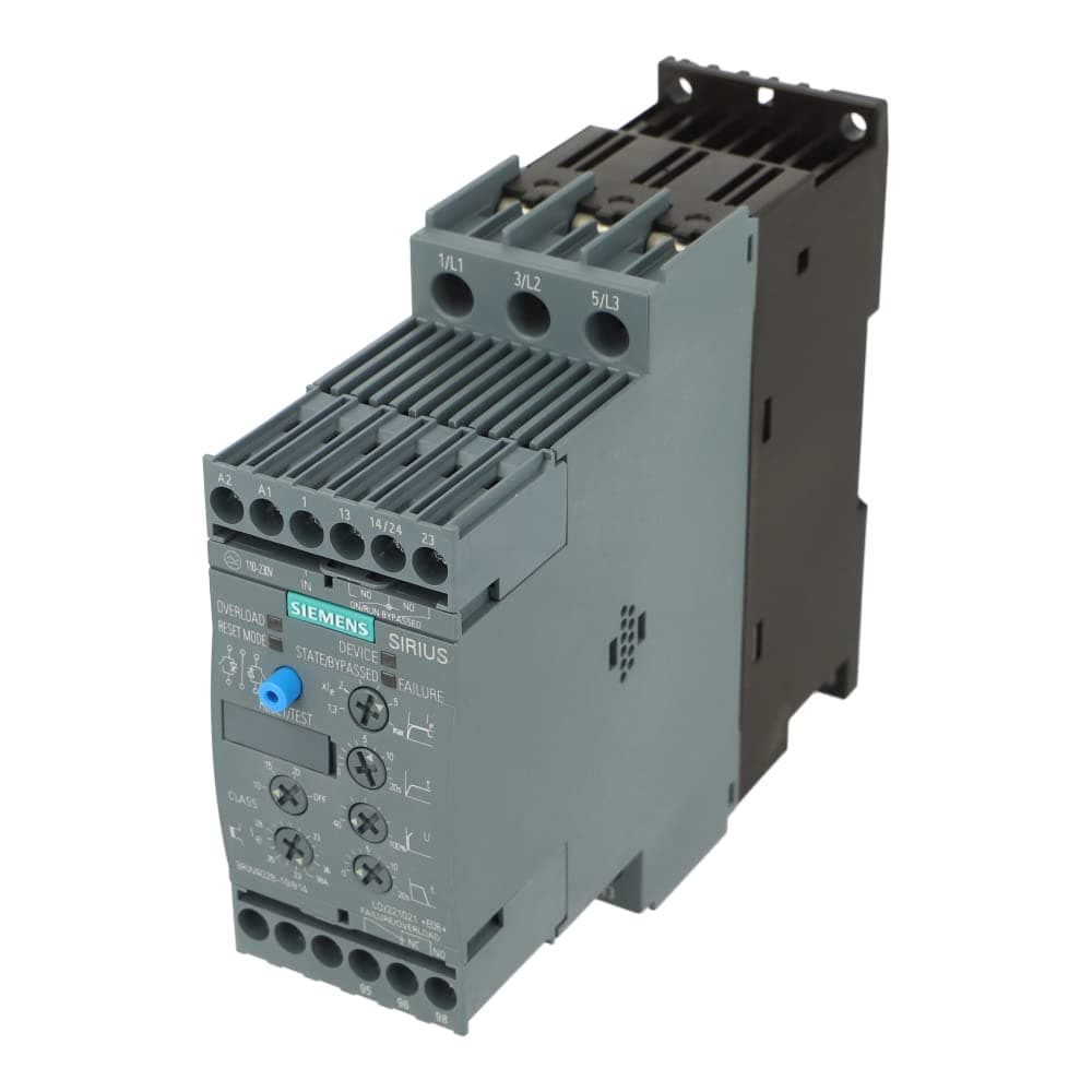 SIEMENS SIRIUS 3RW4028-1BB14 Arrancador Suave, S0, 38A, 18.5 kW/400V, 40 °C, Tensión de Potencia AC 200-480V, Tensión de Control AC/DC 110-230V, Bornes de Tornillo
