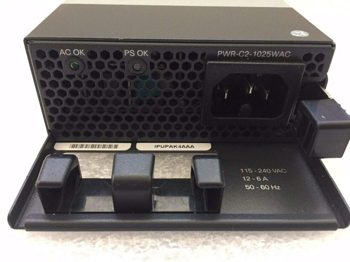 Cisco PWR-C2-1025WAC= Fuente de Poder AC 1025W compatible con Catalyst 2960XR y 3650, repuesto original para switches Cisco Enterprise
