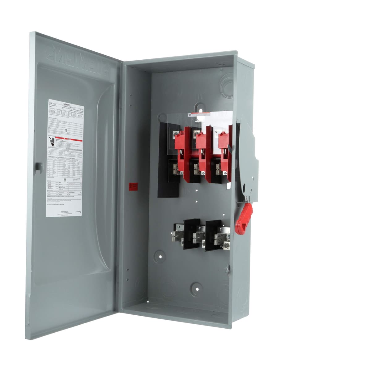 Siemens HI HF364N Interruptor Seccionador 200A 3 Polos 600V 4 Hilos Con Fusibles Heavy Duty Tipo 1
