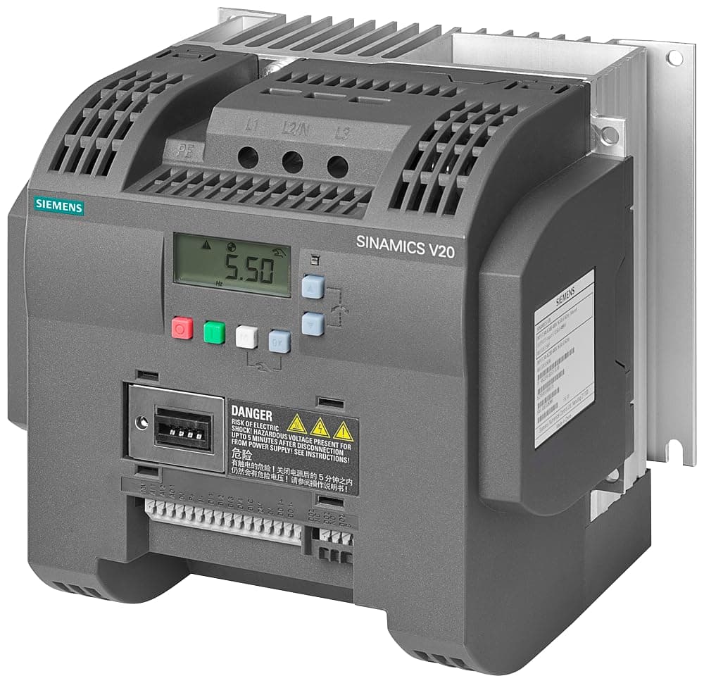 SIEMENS SINAMICS V20 6SL3210-5BE25-5CV0 Variador de Frecuencia Inversor 25 A 380-480V 3 Fases Control de Motor Industrial Compacto