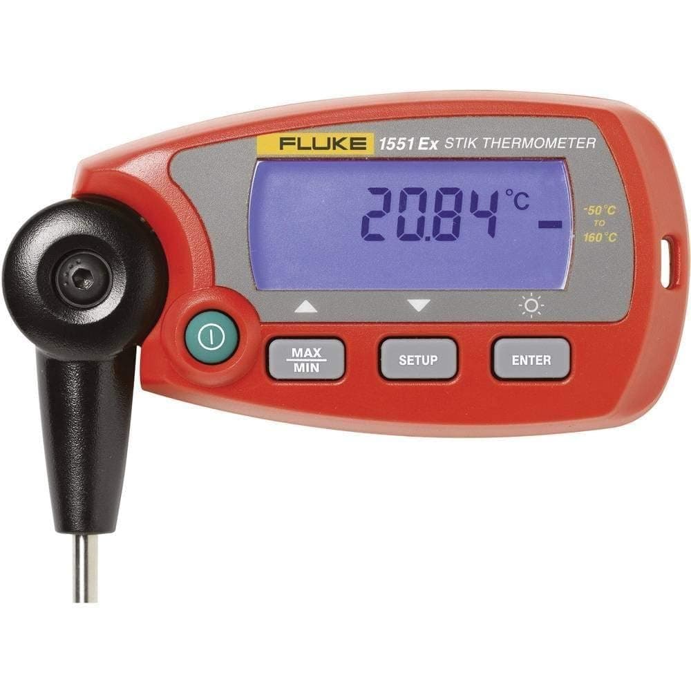 Fluke Calibration 1551A-12 Termómetro EX Stik RTD fijo, rango -50° a 160°C, vástago 0.25", longitud 12"