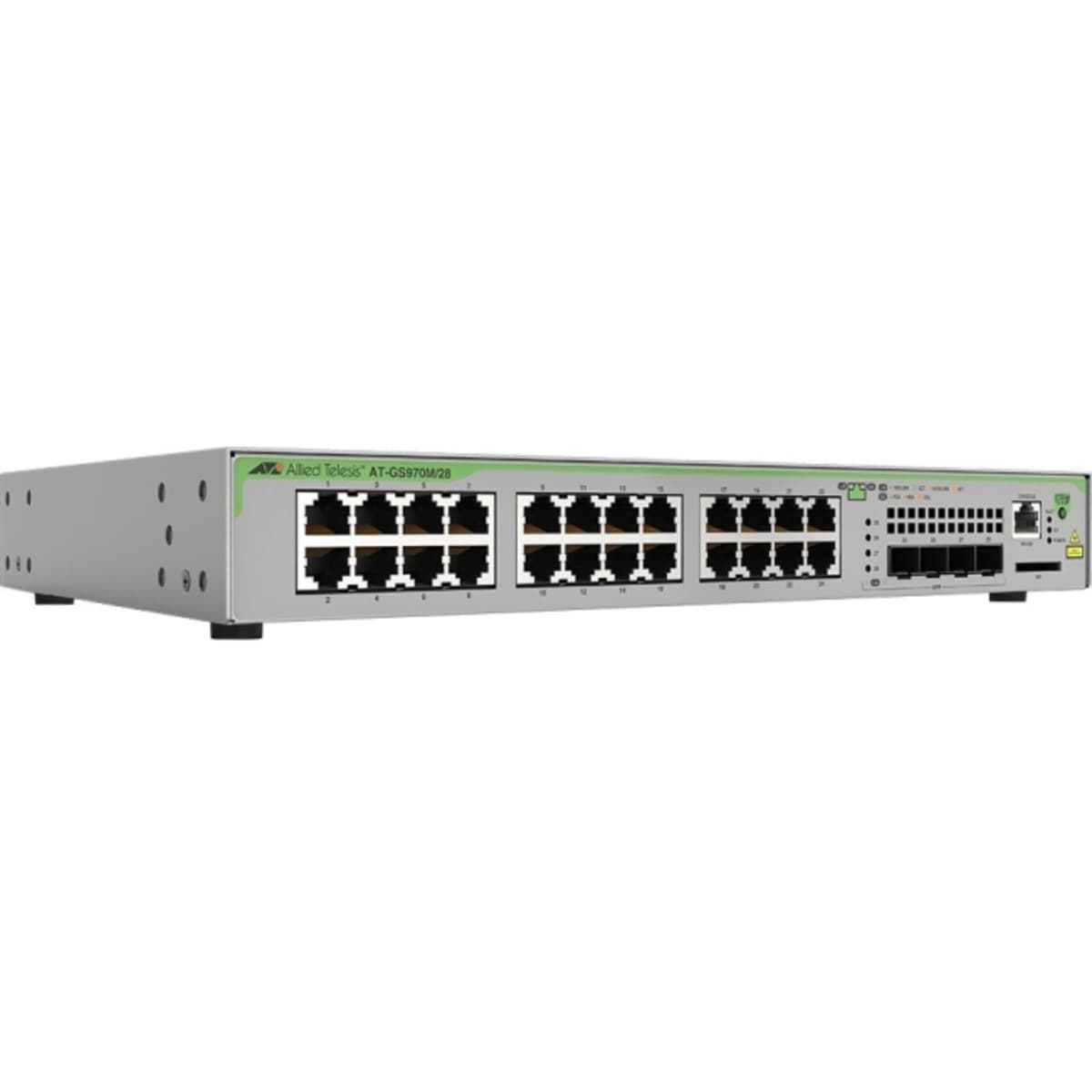 Allied Telesis AT-GS970M/28-10 Switch L3, 24 Puertos 10/100/1000T, 4 Puertos SFP 100/1000X, Gigabit, Gestión Avanzada, Enterprise