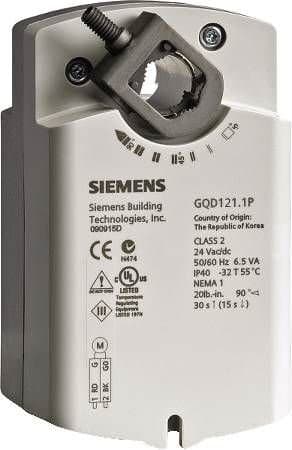 SIEMENS GQD121.1P/B actuador 20 lb-in, retorno por resorte (SR), control 2 puntos (2PT), 24V, paquete de 10, Siemens