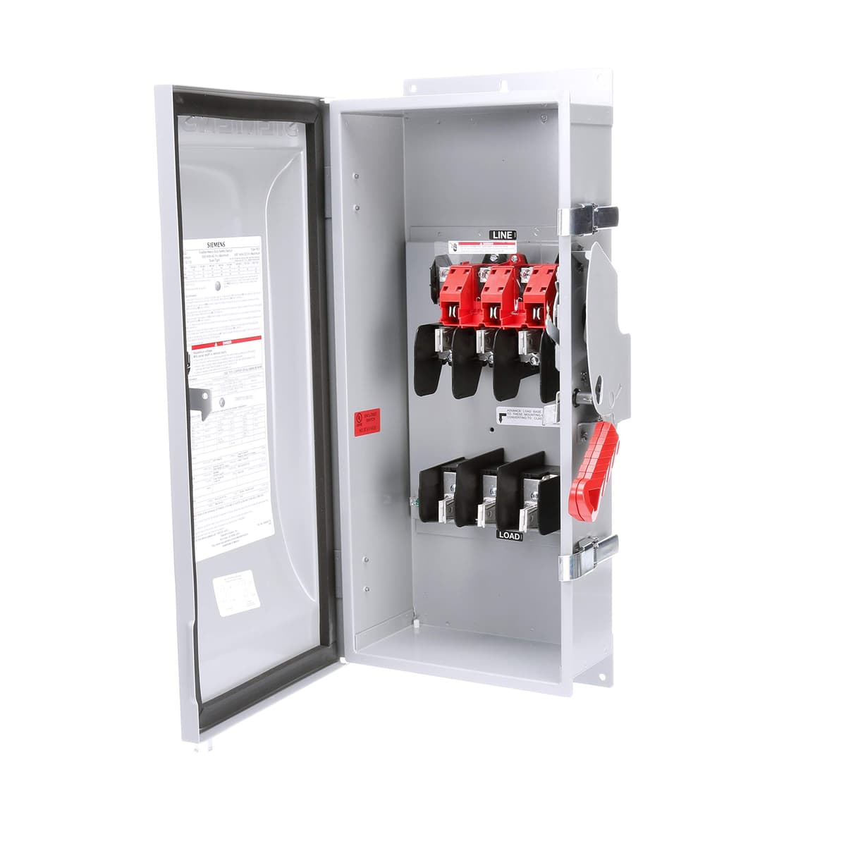 Siemens HI HF363J Interruptor de Seguridad Pesado Fusible 100A 3 Polos 600V 3 Hilos para Desconexión Industrial
