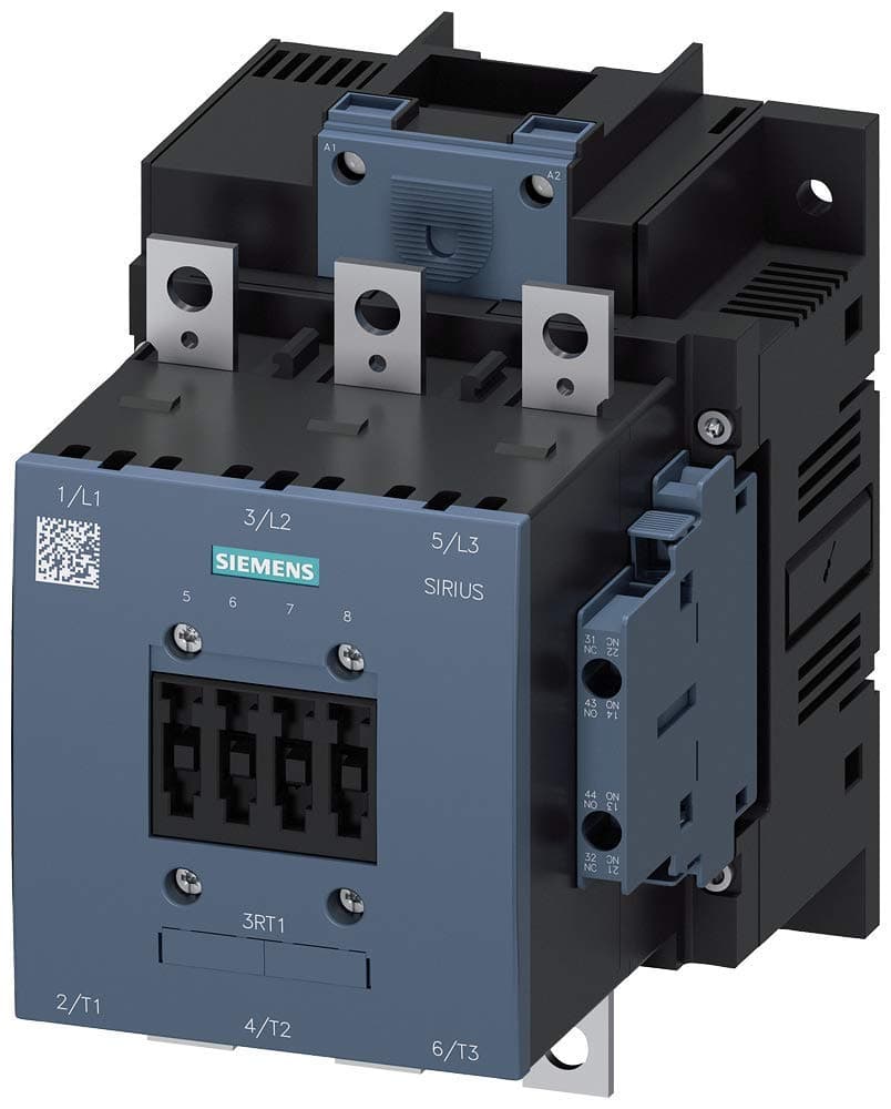 SIEMENS Sirius 3RT1055-6AF36-3PA0 Contactor Magnético IEC, 110-127V UC, 3 Polos, Tamaño S6, 150A Carga Inductiva, 2NO+2NC, Conexión por Barra Busbar