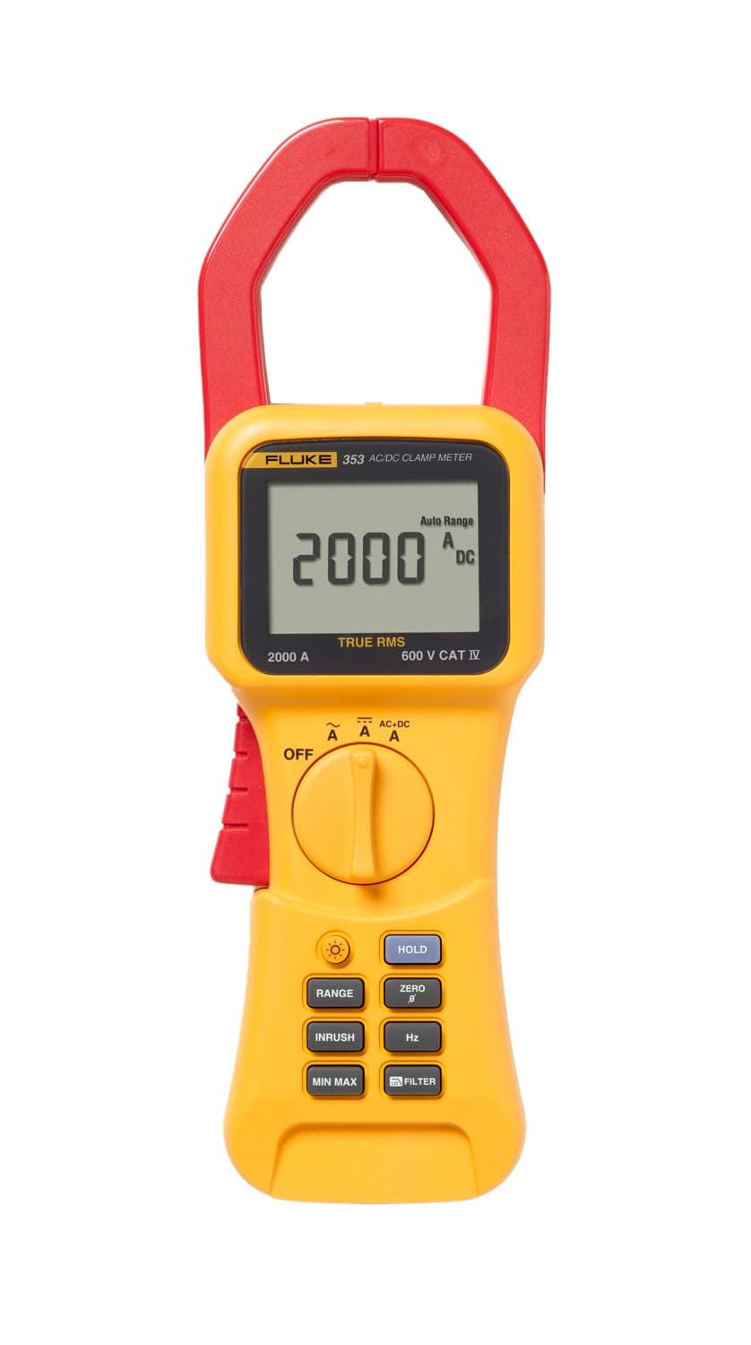 Fluke 353 Pinza Amperimétrica True RMS 2000A AC/DC, medición de frecuencia, conductores hasta 58 mm, multímetro de gancho profesional