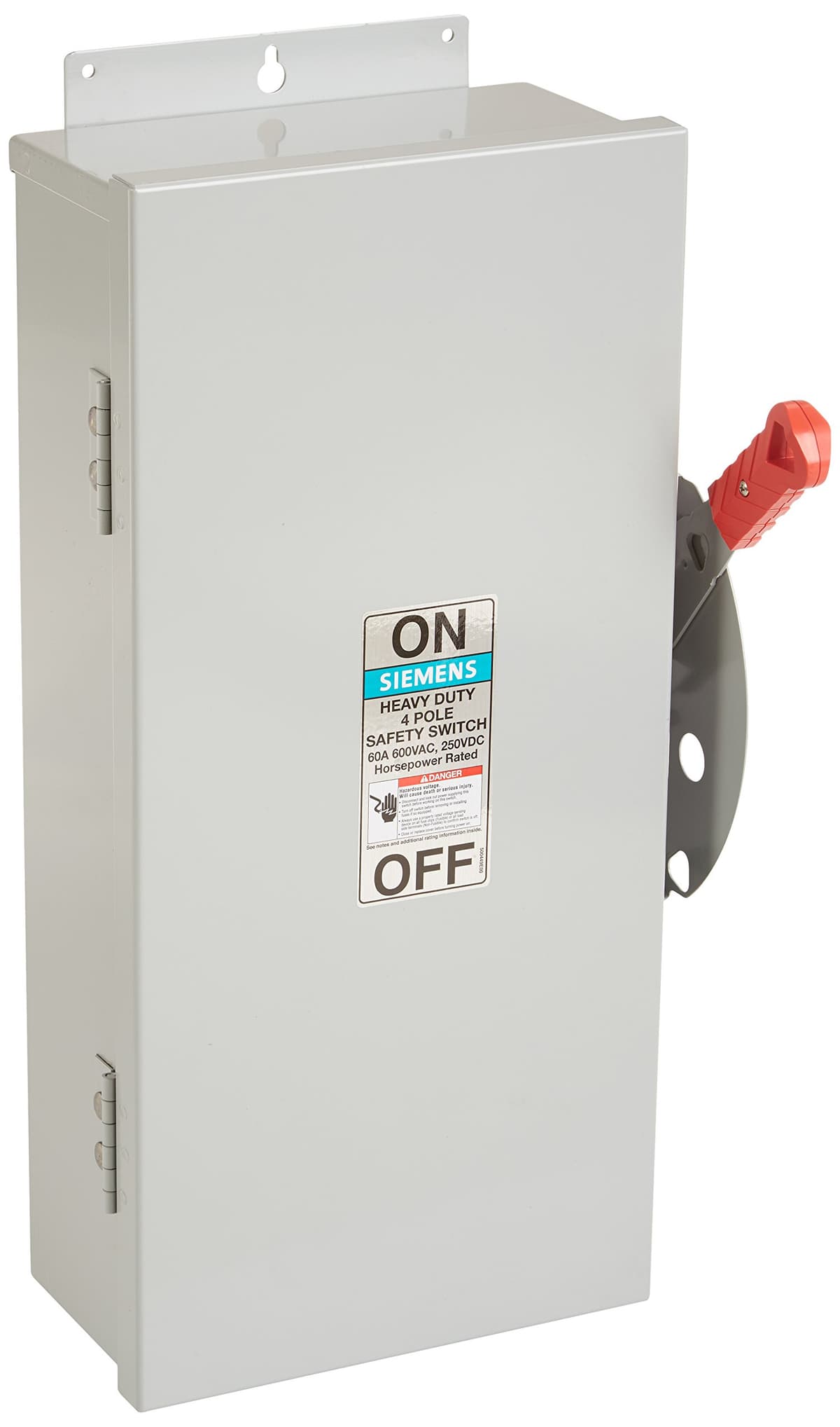 Siemens HI HNF462J Interruptor Desconectador 60A 4 Polos 600V Sin Fusible Heavy Duty Tipo 12 Envolvente Industrial