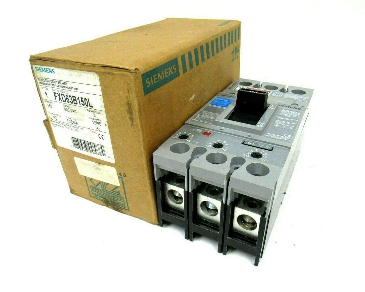SIEMENS FXD63B150L Interruptor automático 3 polos 150A 600V, color negro, SIEFXD63B150L, CB