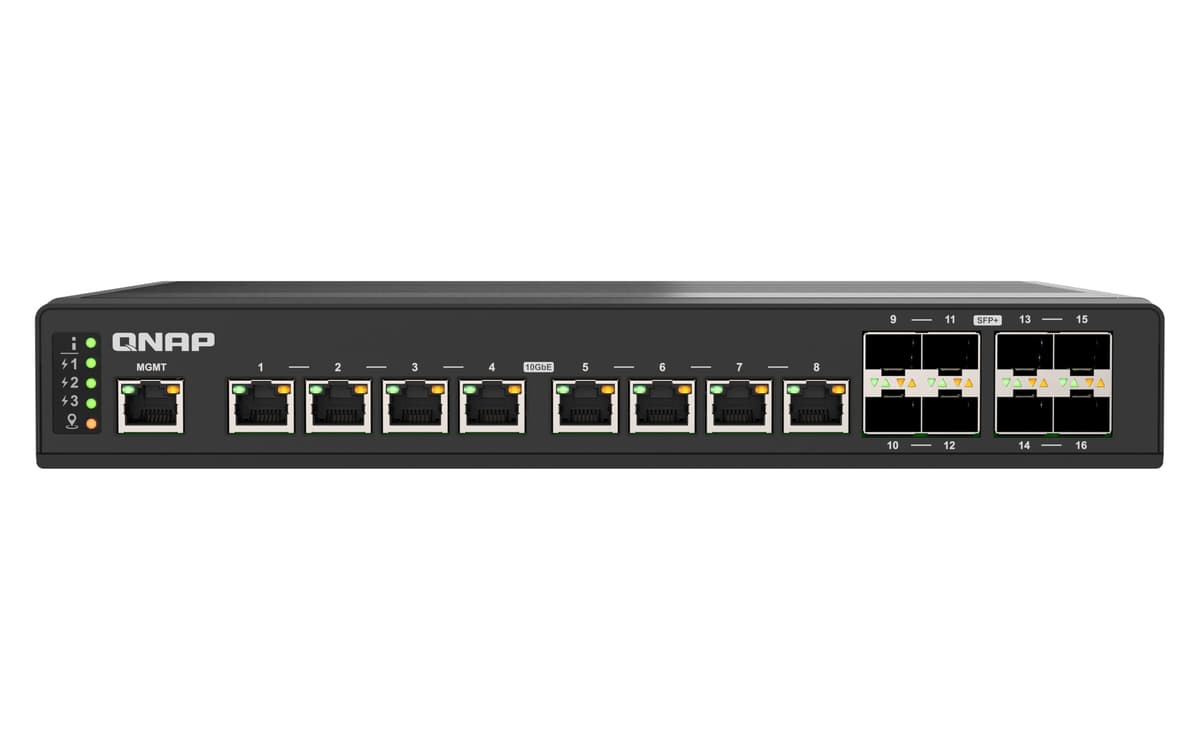 QNAP QSW-IM3216-8S8T-US Switch Gestionado Industrial 8 Puertos 10GbE SFP+ Fibra y 8 Puertos 10GbE RJ45 Full