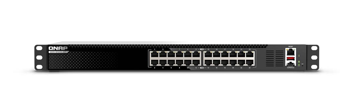 QNAP QSW-M3224-24T-US Switch Administrable 10GbE 24 Puertos L3 Lite Montaje en Rack 1U Alta Densidad