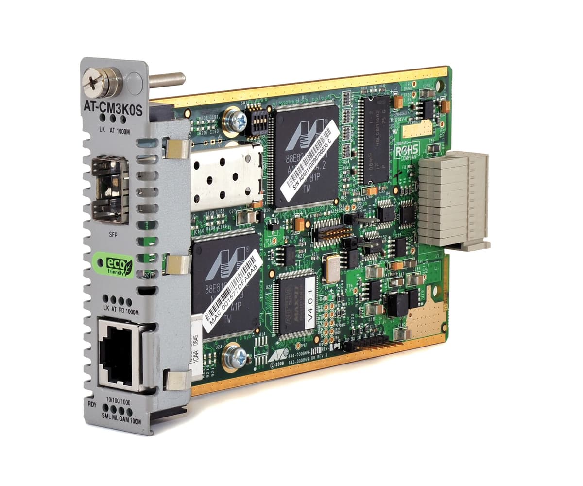 Allied Telesis Media Blade AT-CM3K0S, 10/100/1000TX, 1000 Mbit/s, Ethernet cableado, 1530000 h MTBF, compatible IEEE 802.3u/802.3z/802.3ab/IEEE