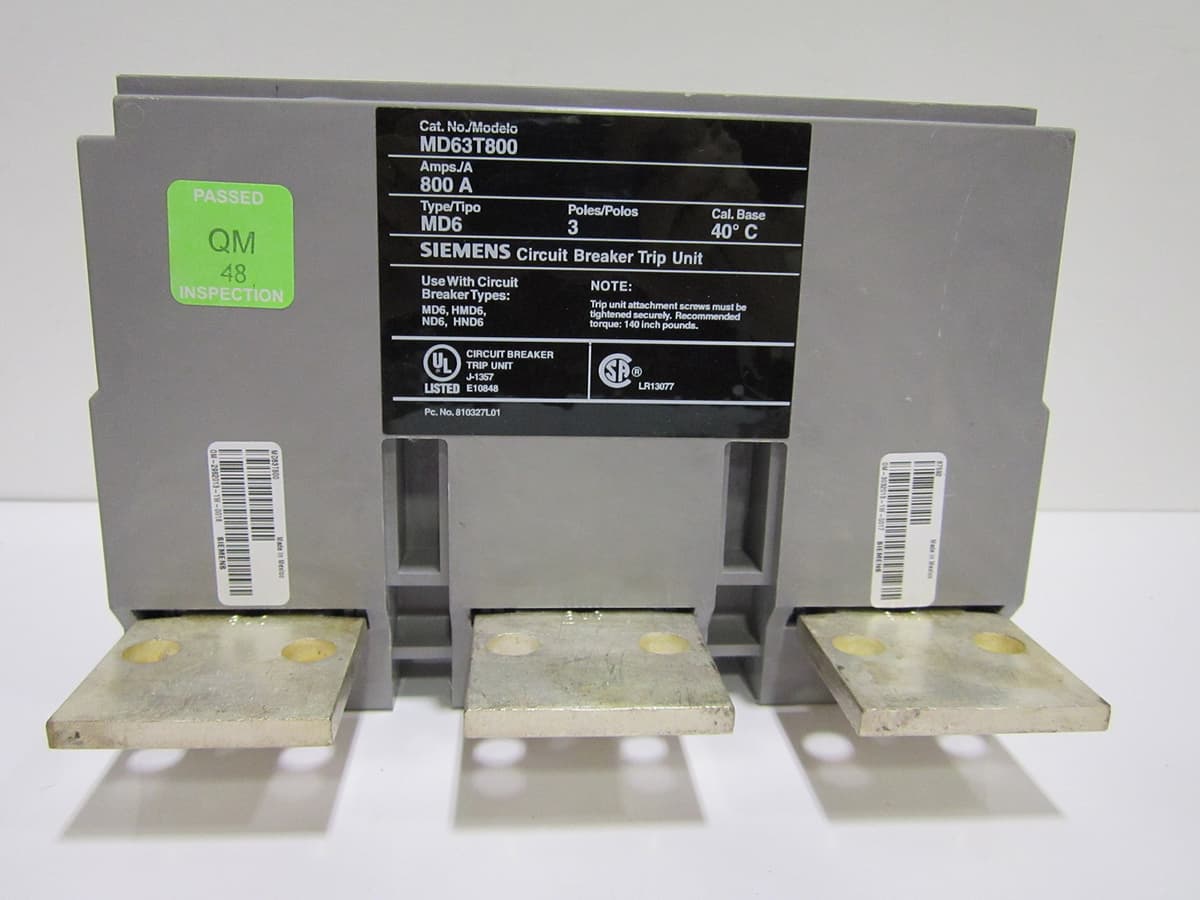 Siemens ITE MD63T800 interruptor automático re-certificado, disyuntor industrial, 3 polos, 800A, repuesto compatible ITE