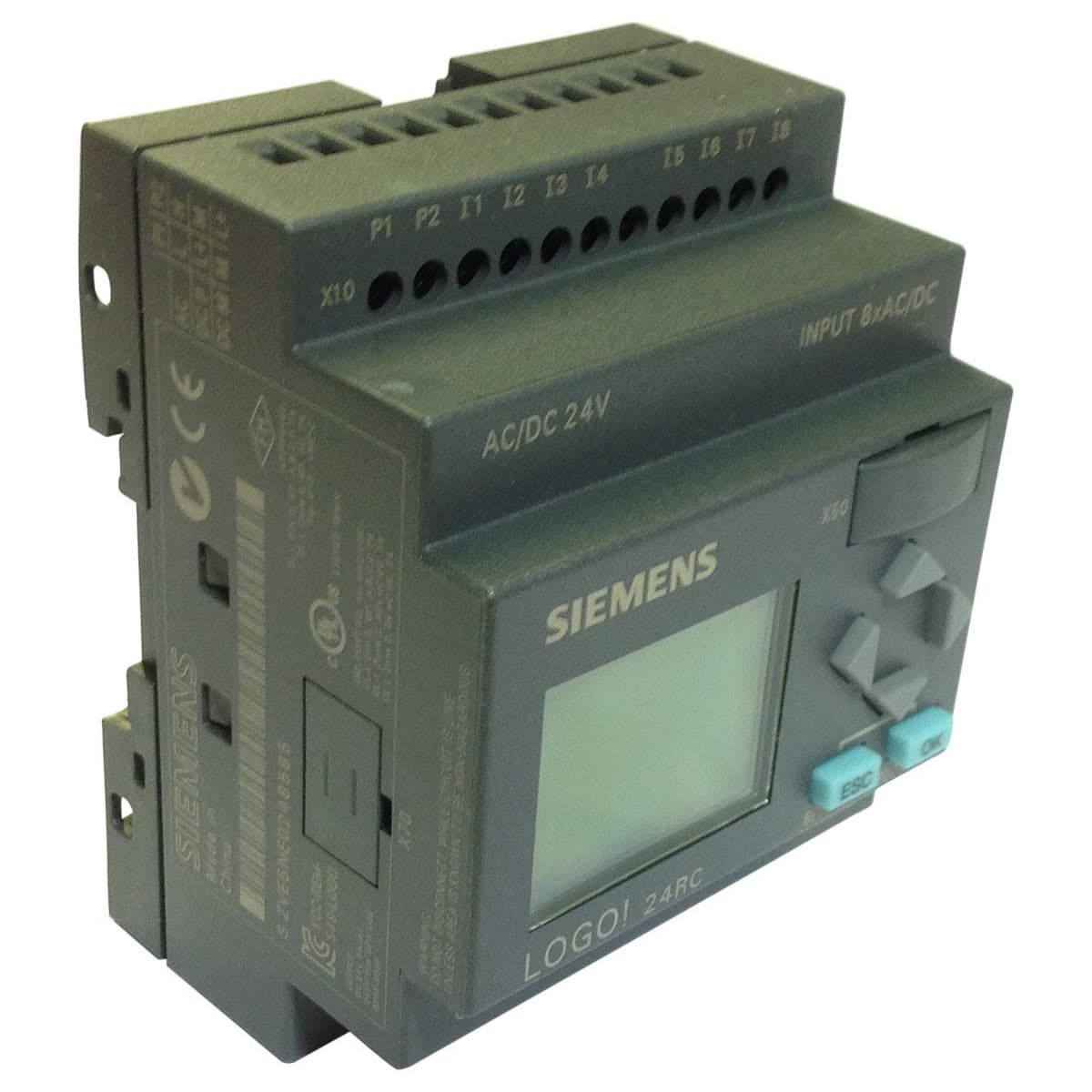 SIEMENS LOGO! 6ED10521HB000BA6 Módulo Lógico, 8 Entradas, 4 Salidas, 24V, PLC Compacto, Control Industrial, Automatización, Serie LOGO!