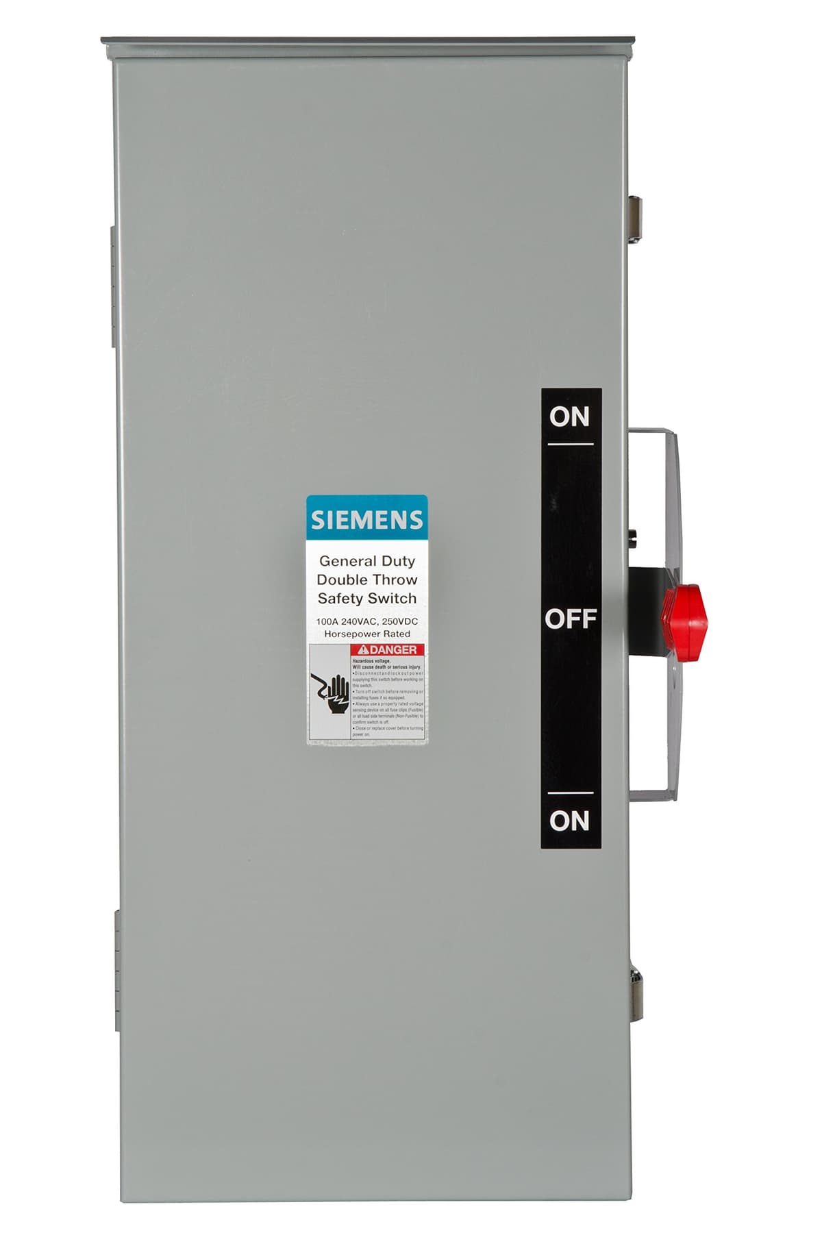 SIEMENS HI DTGNF323R Interruptor de transferencia doble tiro 100A 3 polos 240V 3 hilos sin fusibles Tipo 3R uso general exterior