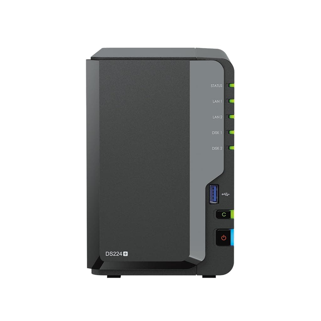 Synology DiskStation DS224+ NAS, CPU Celeron 2.0GHz, 6GB RAM, 36TB HDD, 2x LAN 1GbE, Sistema DSM