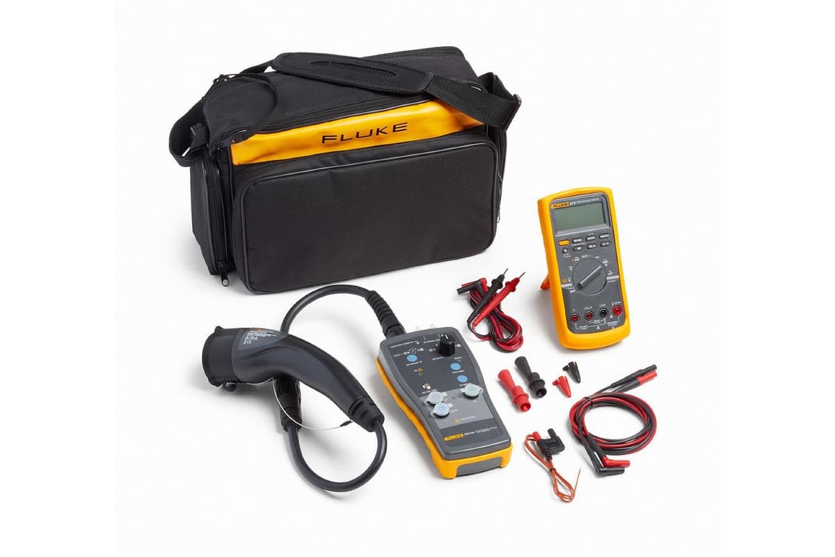 Fluke FEV100/TY1 KIT - Kit EV con adaptador de prueba FEV100, multímetro 87V, cables de prueba y accesorios