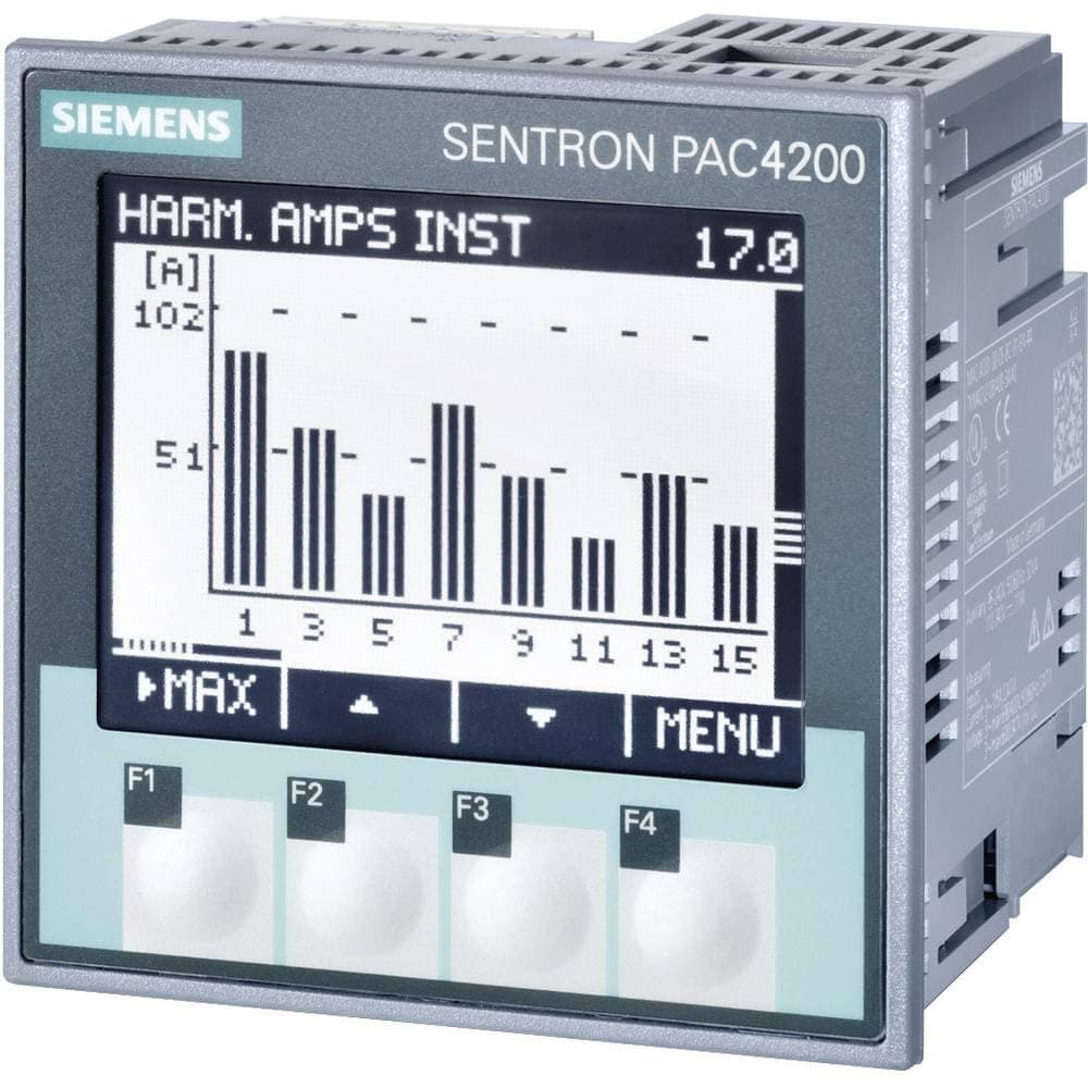 Siemens SENTRON PAC4200 7KM42120BA003AA0 - Medidor de energía, terminales de compresión, AC/DC, analizador de redes, monitoreo eléctrico industrial