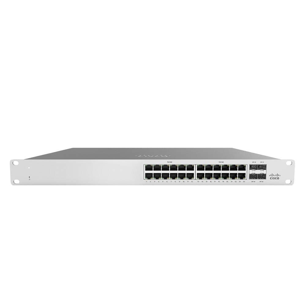 Cisco Meraki MS120-24P Switch 24x Gigabit PoE 370W, Capa 2, Cloud Managed, Seguridad Enterprise, Soporte 1 Año, Bundle MS120-24P-HW + LIC-MS120-24P-1YR