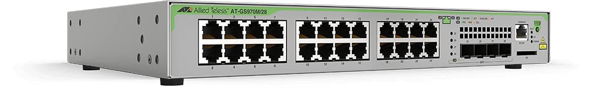 Allied Telesis GS970M AT-GS970M/28-50 Switch L3 Gestionado Gigabit Ethernet (10/100/1000) PoE 1U Color Gris