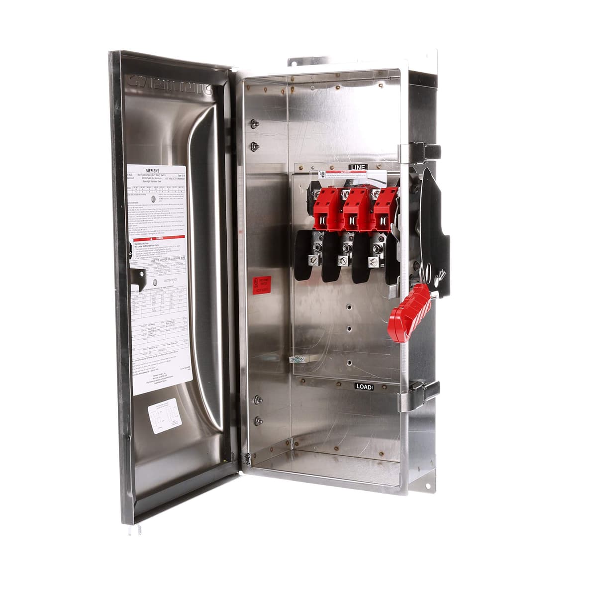SIEMENS HI HNF363S Interruptor de Seguridad Heavy Duty 100A 3 Polos 600V 3 Hilos No Fusionado para Desconexión Industrial y Comercial