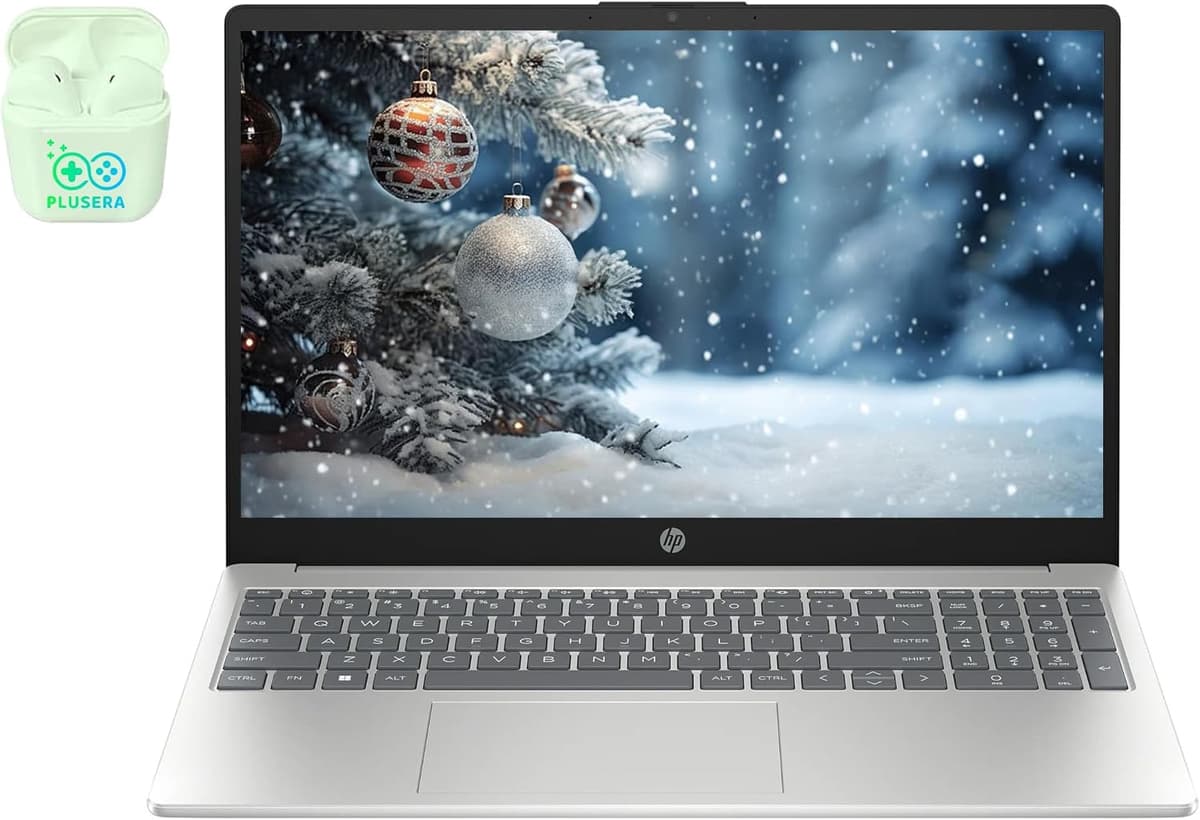 HP Laptop empresarial y para estudiantes de 15.6" FHD, 32GB RAM 1TB SSD, Intel Core i5 de 10 núcleos, Windows 11, audífonos PLUSERA, plateado HP 15