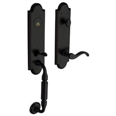 Juego de manija Baldwin 85350.190.RENT, entrada con cilindro simple, acabado Satin Black